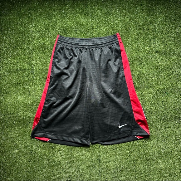 Nike Men's Y2K Black and Red Athletic Shorts - Picture 1 of 6